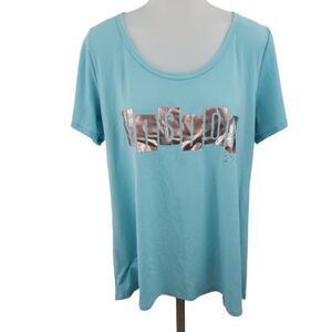 Lularoe Classic Tee L Vision Foil Silver Metallic‎